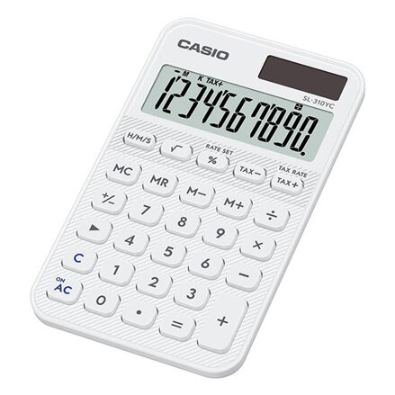 Casio Kalkulačka SL 310 YC WE, bílá, kapesní, desetimístná, duální napájení
