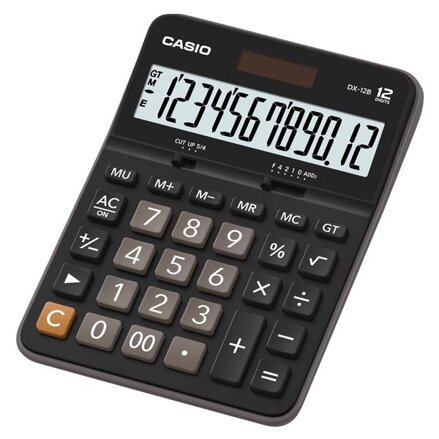 Casio Kalkulačka DX 12 B, černá, stolní, dvanáctimístná