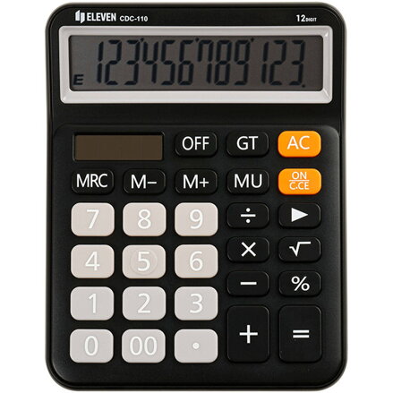 Eleven Kalkulačka CDC-110-BK, černá, stolní, dvanáctimístná, duální napájení