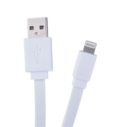 Kabel USB (2.0), USB A M- Apple Lightning M, 1.2m, plochý, bílý, Avacom, box, 120 cm, bílý