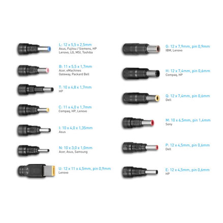 AVACOM QuickTIP-CAR 65W - univerzální autoadaptér pro notebooky + 13 konektorů