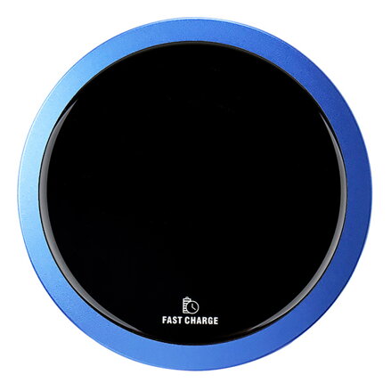 All New, Bezdrátová nabíječka, ultra tenká, pro telefon, modrá, 5/9V, 10W, ochrana proti přehřátí, Qi