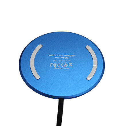 All New, Bezdrátová nabíječka, ultra tenká, pro telefon, modrá, 5/9V, 10W, ochrana proti přehřátí, Qi