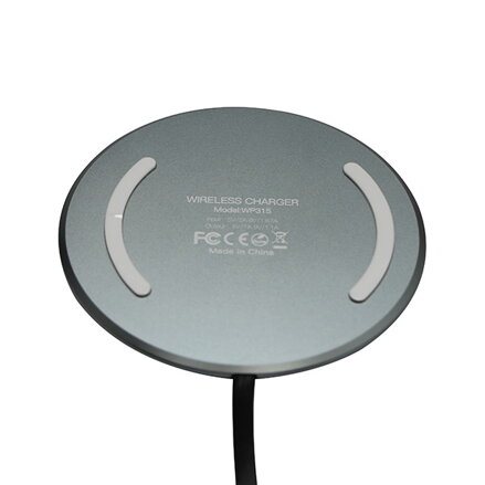 All New, Bezdrátová nabíječka, ultra tenká, pro telefon, stříbrná, 5/9V, 10W, ochrana proti přehřátí, Qi