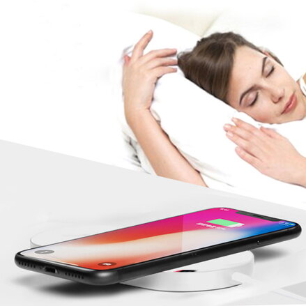 2v1 bezdrátová nabíječka, pro telefon a Apple Watch, bílá, 5V, 10W, Qi