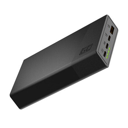 Green Cell, Power Bank, PowerPlay20S, Li-Pol, 5/9/12V, nabíjení mobilních telefonů aj., PBGC03S, 2000mAh, 3x USB-C, 1xUSB-A, černá