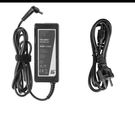 Green Cell  nabíječka,  AC adaptér pro Acer 65W / 19V 3.42A / 5.5mm-1.7mm
