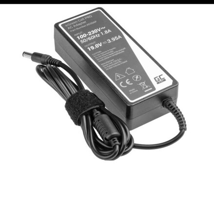 Green Cell  nabíječka,  AC adaptér pro Toshiba Asus 75W / 19V 3.95A / 5.5mm-2.5mm