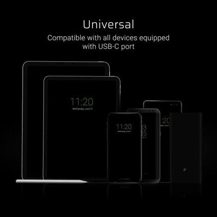 GCmatte USB-C Flat kabel 25 cm s rychlo nabíjením