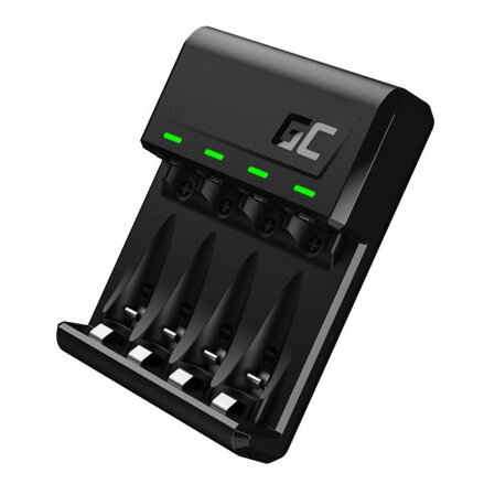 Green Cell nabíječka baterií GRADGC01, na 4 ks AA/AAA/C/D/9V, NiMH, 110-240V, nabíjení samotných článků, micro USB, USB-C