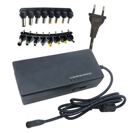 Univerzální notebook adaptér 90W, 110-220V (el.síť), 12-24V, nabíjení notebooků, N-Face, přepínač napájení