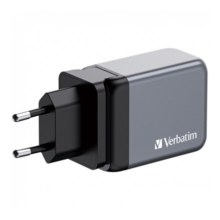 Verbatim, GaN cestovní nabíječka do sítě USB 3.0, USB C, šedá, 65 W, vyměnitelné vidlice C,G,A