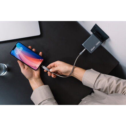 Verbatim, GaN cestovní nabíječka do sítě USB 3.0, USB C, šedá, 100 W, vyměnitelné vidlice C,G,A