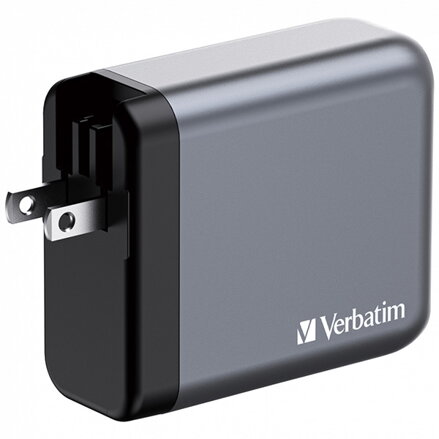 Verbatim, GaN cestovní nabíječka do sítě USB 3.0, USB C, šedá, 140 W, vyměnitelné vidlice C,G,A