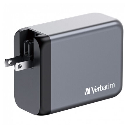 Verbatim, GaN cestovní nabíječka do sítě USB 3.0, USB C, šedá, 200 W, vyměnitelné vidlice C,G,A