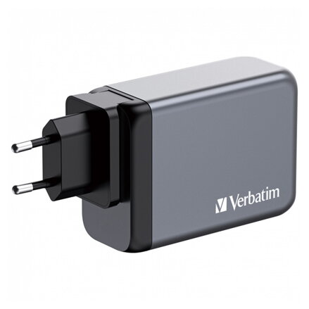 Verbatim, GaN cestovní nabíječka do sítě USB 3.0, USB C, šedá, 240 W, vyměnitelné vidlice C,G,A