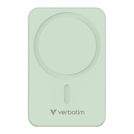 Verbatim, power banka s bezdrátovým nabíjením, 5V, nabíjení telefonu, 32224, 20000mAh, magnetické připevnění, Zelená