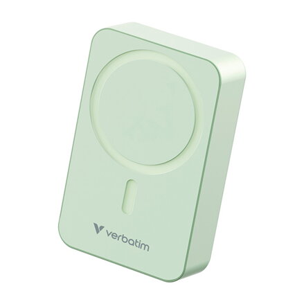 Verbatim, power banka s bezdrátovým nabíjením, 5V, nabíjení telefonu, 32224, 20000mAh, magnetické připevnění, Zelená
