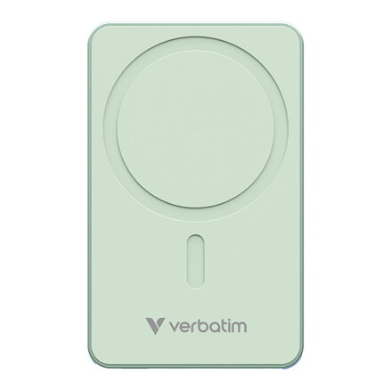Verbatim, power banka s bezdrátovým nabíjením, 5V, nabíjení telefonu, 32226, 5000mAh, magnetické připevnění, zelená