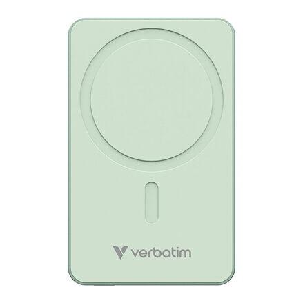 Verbatim, power banka s bezdrátovým nabíjením, 5V, nabíjení telefonu, 32228, 10000mAh, magnetické připevnění, Zelená