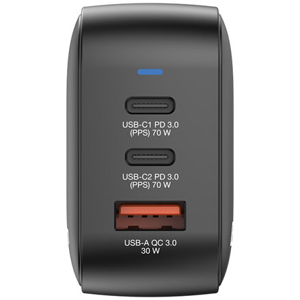 Verbatim, GaN cestovní nabíječka do sítě USB 3.0, USB C, šedá, 70W, vyměnitelné vidlice C,G,A