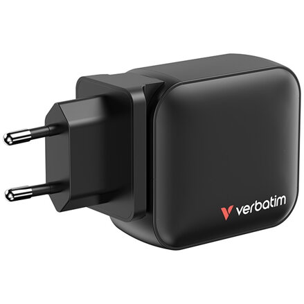 Verbatim, Mini GaN síťová nabíječka do sítě 2 x USB-CR PD 100W a 1 x USB-A QC 3.0, šedá, 100 W, vyměnitelné vidlice C,G,A