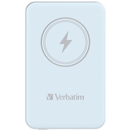 Verbatim, power banka s bezdrátovým nabíjením, 5V, nabíjení telefonu, 32242, 5 000mAh, magnetické připevnění, modrá
