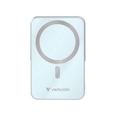 Verbatim, power banka s bezdrátovým nabíjením, 5V, nabíjení telefonu, 32266, 10 000mAh, magnetické připevnění, Modrá