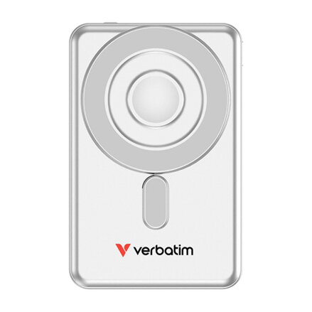 Verbatim, powerbanka, Charge ,n, Go 2C se dvěma kabely, 5V, nabíjení telefonu, 32276, 5 000mAh, magnetické připevnění, stříbrná