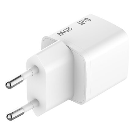 Verbatim, Mini GaN nabíječka s kabelem 1 x USB-C, bílá, 20 W, Power Delivery 3.0