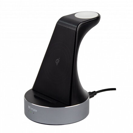 Verbatim, Nabíjecí stojan 2 v 1, pro iPhone a hodinky Apple Watch, černá, 9V, 20W, Certifikace MFi a Qi, DOPRODEJ Verbatim, Nabíjecí stojan 2 v 1, pro iPhone a hodinky Apple Watch, černá, 9V, 20W, Certifikace MFi a Qi, DOPRODEJ