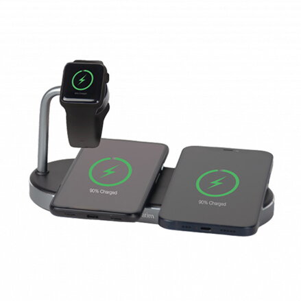 Verbatim, Duální nabíjecí podložka 3 v 1, pro dva telefony iPhone a hodinky Apple Watch, černá, 9V, 35W, Certifikace MFi a Qi