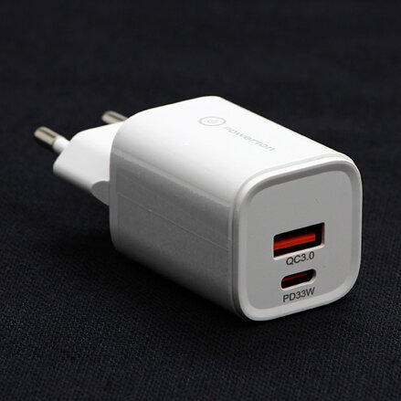 Powerton Síťový adaptér 33W, 2 porty, USB-C, USB-A, 33W GaN Charger