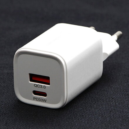 Powerton Síťový adaptér 33W, 2 porty, USB-C, USB-A, 33W GaN Charger