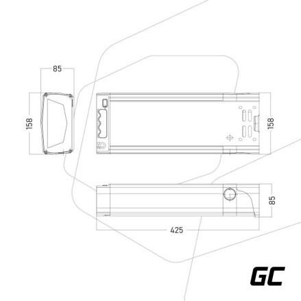 Green Cell baterie s nabíječkou, 36V 20Ah Li-Ion pro kola s Rear Rack