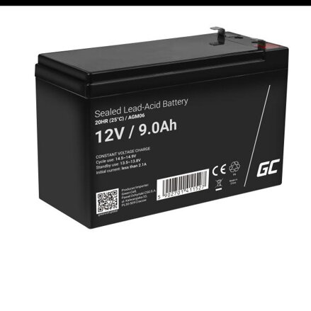Green Cell VRLA AGM 12V, 2.1A, zabezpečovací, solární, protipožární systémy,, 9Ah