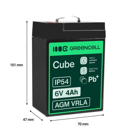 Green Cell AGM baterie 6V 4Ah