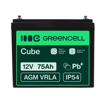 Green Cell VRLA AGM 12V, AGM25 75Ah