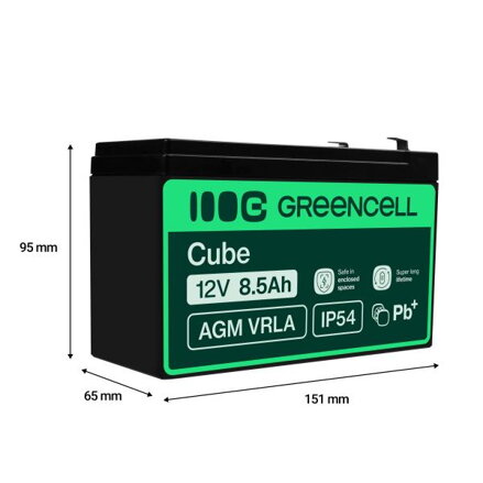 Green Cell AGM baterie 12V 8.5Ah