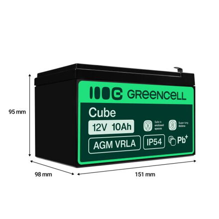 Green Cell AGM baterie 12V 10Ah