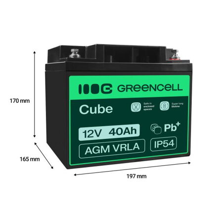 Green Cell AGM baterie 12V 40Ah