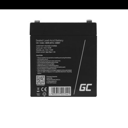 Akumulátor AGM Green Cell 12V 5Ah
