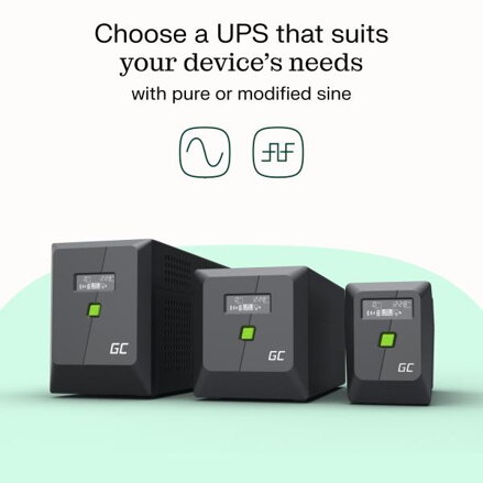 Nepřerušitelné napájení UPS Greencell 2000VA 1400W PowerProof s LCD displej
