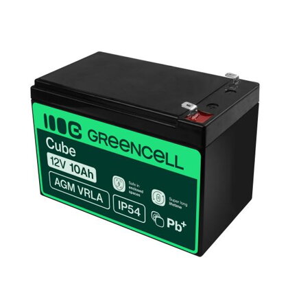Green Cell bezpečnostní bezúdržbová baterie AGM VRLA 12V 10Ah pro UPS jednotky