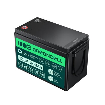Green Cell CUBE LiFePO4  battery 200Ah 12.8V 2560Wh Solární baterie pro karavan, solární panely, food truck.nezávislý energetický