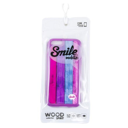 Kryt na iPhone 5/5S/5SE, růžový, TPU, Wood Spirit Sweet, Smile