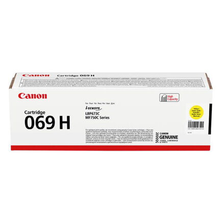 Canon originální toner 069YH, yellow, 5500str., 5095C002, high capacity, Canon MF752Cdw, 754Cdw, LBP673Cdw, O