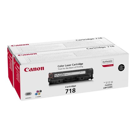 Canon originální toner CRG718, black, 6800str., 2662B017, Canon LBP-7200Cdn, Dual pack 2ks
