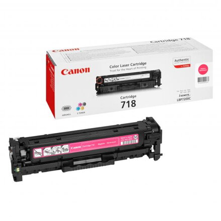 Canon originální toner CRG718, magenta, 2900str., 2660B002, 2660B011, Canon LBP-7200Cdn, O