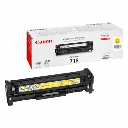 Canon originální toner CRG718, yellow, 2900str., 2659B002, Canon LBP-7200Cdn, O